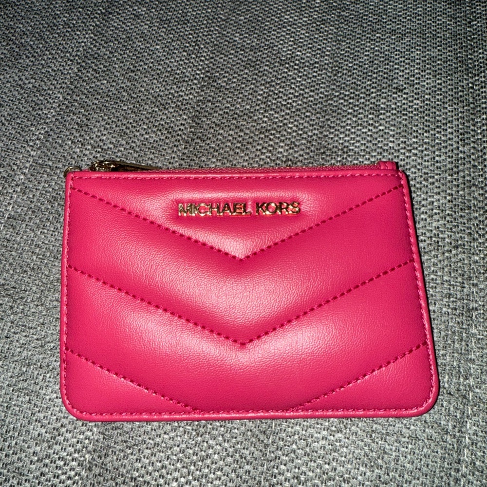 Michael Kors Pink Quilted Card Holder